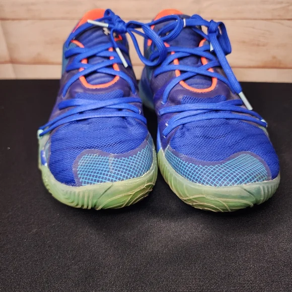 Under Armour Men's Blue and Orange Athletic Shoes - Picture 9 of 11